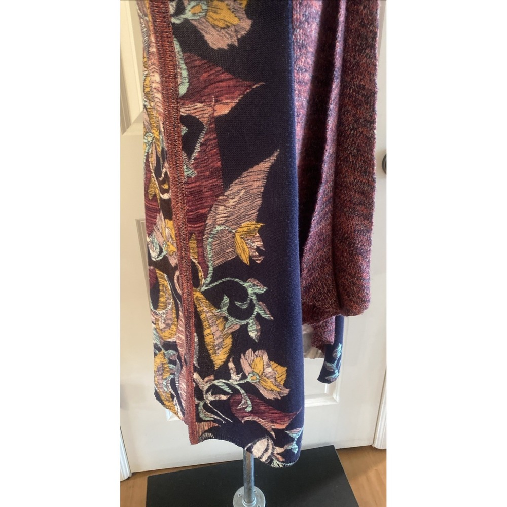 Moth Anthropologie Size Medium Duster Cardigan Sweater Open Long Blue‎ Floral - Picture 3 of 11